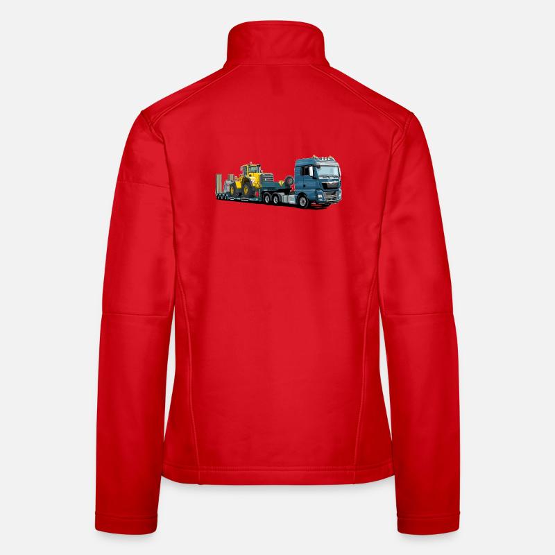 Tieflader mit Bagger Frauen Softshelljacke