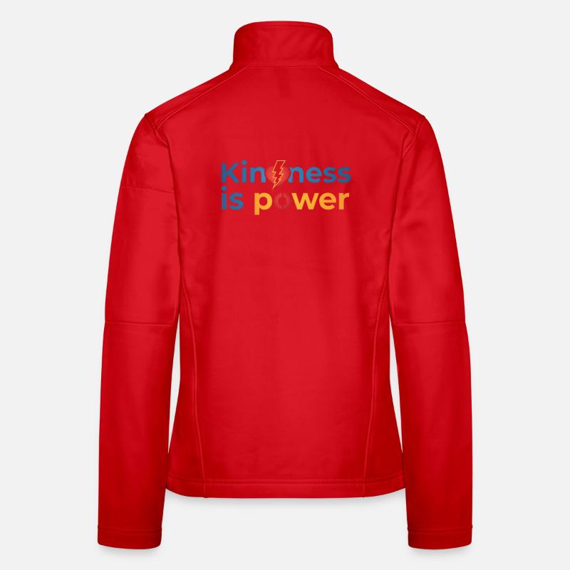Kindness is power Buntes Herz Blitz Design Frauen Softshelljacke