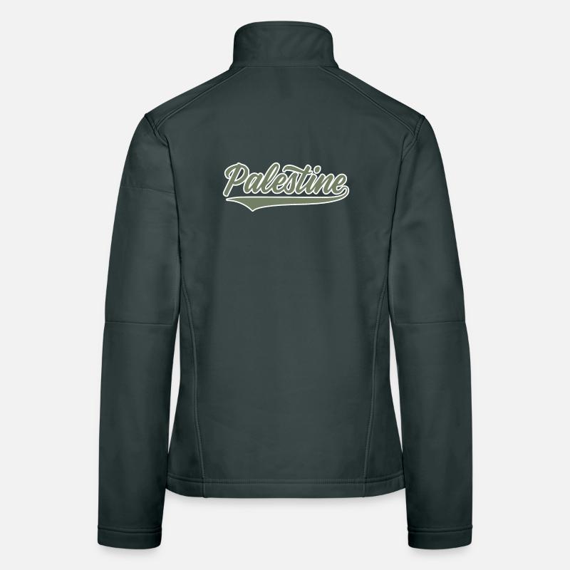 Palestine style baseball vert olive-blanc Veste en tissu softshell Femme