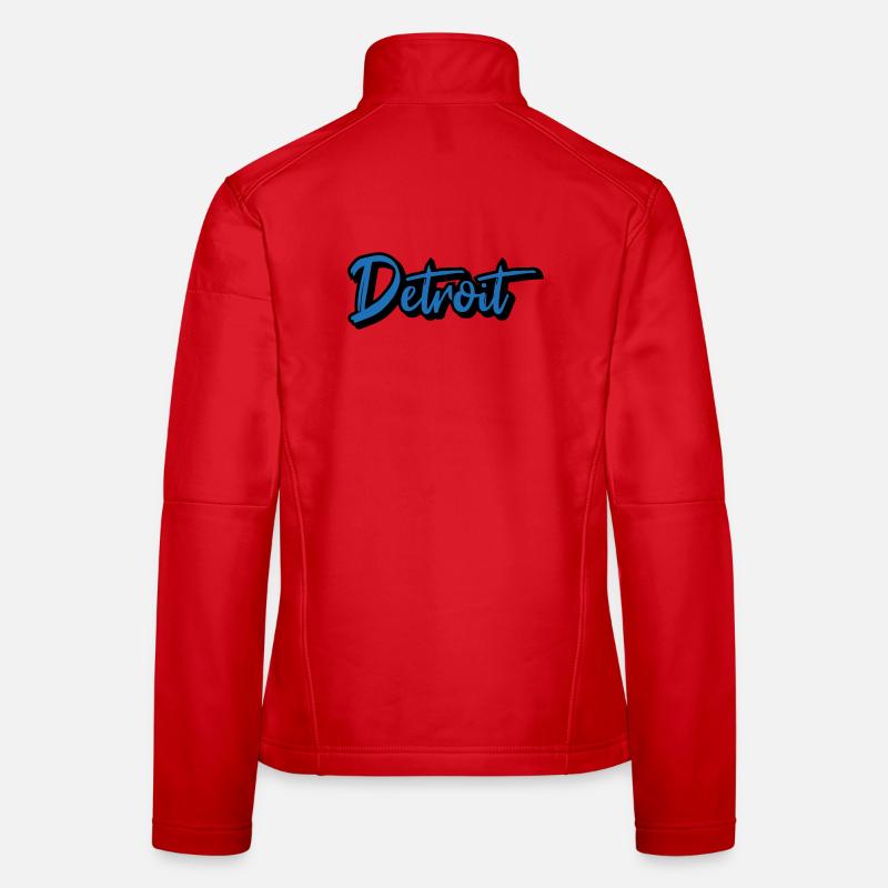Detroit Script Blue Women's Softshell Jacket