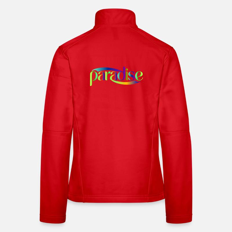 Paradise Rainbow Script Design Women's Softshell Jacket