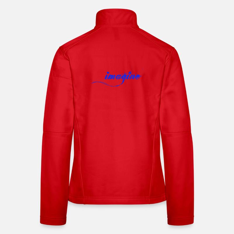 Imagine Blue Splashes of Color Script Women's Softshell Jacket