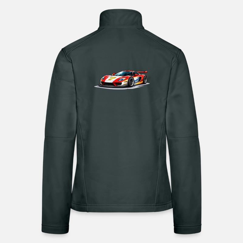 Speed-style race car graphics Women's Softshell Jacket