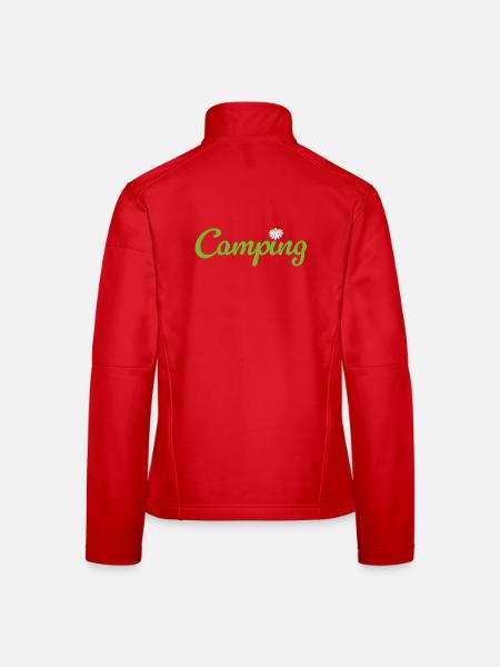 Camping Flower Camper Quotes Hobby Summer Van Life - Women's Softshell Jacket - red - Back