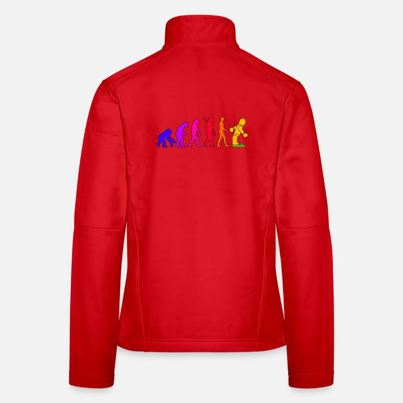 Klemmbaustein Evolution Menschheit Noppenbaustein - Frauen Softshelljacke - Rot