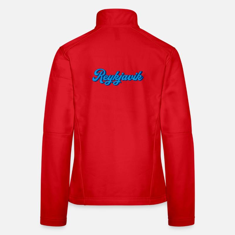 Reykjavik Blau Script Logo Frauen Softshelljacke
