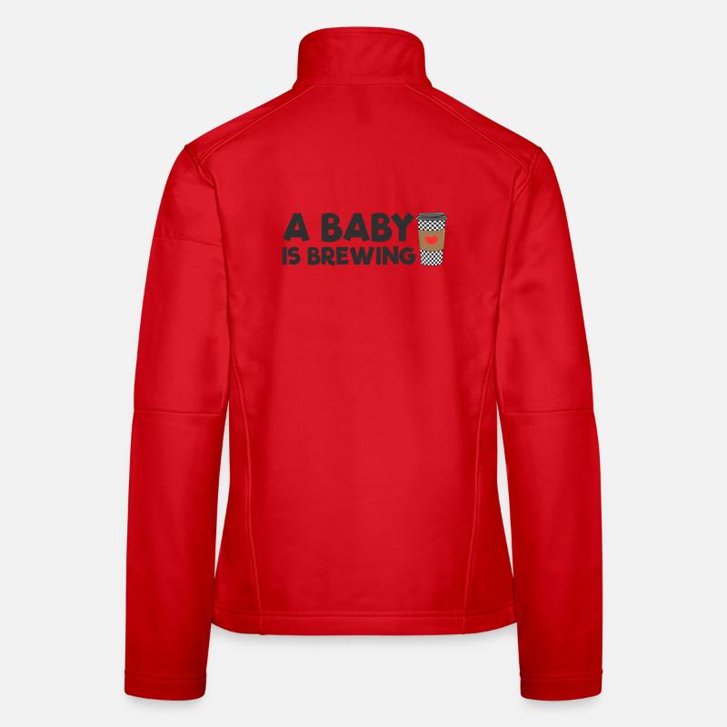 Eine werdende Mutter, deren Baby gerade Kaffee brü Frauen Softshelljacke