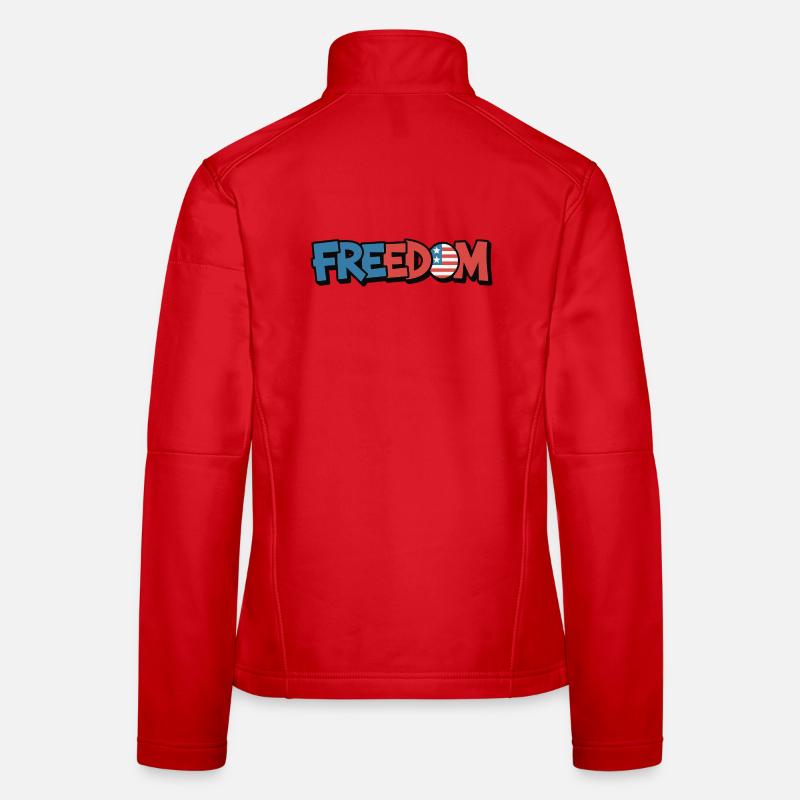 Freedom Typografie Statement Design Frauen Softshelljacke