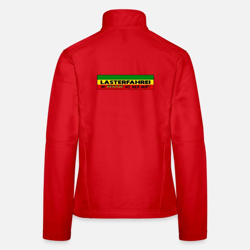 LASTERFAHREI - Do Reggae Mi Ned Auf! REGGAE Eckig - Frauen Softshelljacke - Rot