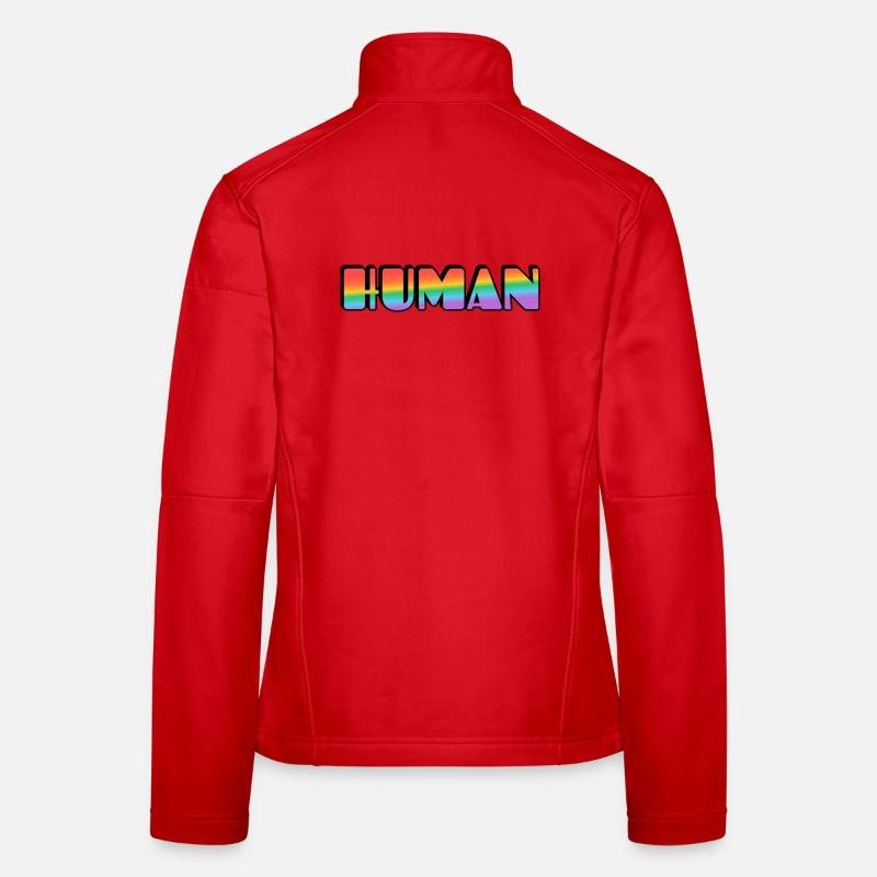 Rainbow Human Typografie Frauen Softshelljacke