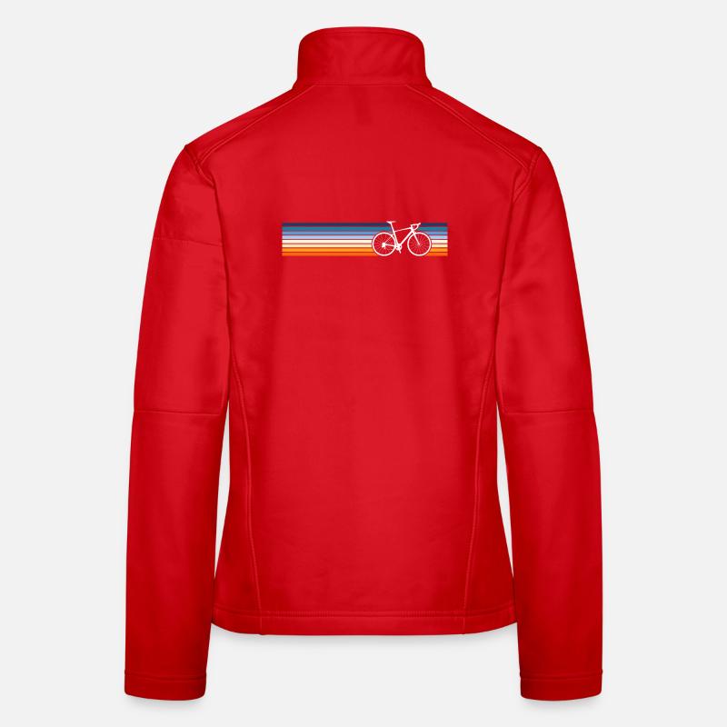 Rétro vélo plage coucher de soleil design Veste en tissu softshell Femme