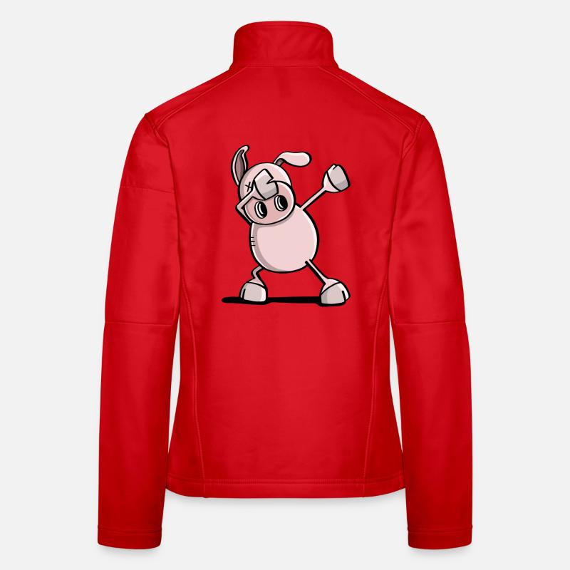 Cool Ising Dance Pig - duppe Dyr - Softshelljakke til damer - rød