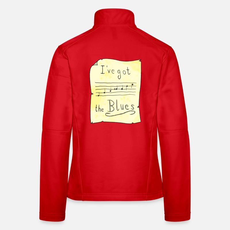 Blues Tonleiter in E auf Papier - hell Frauen Softshelljacke