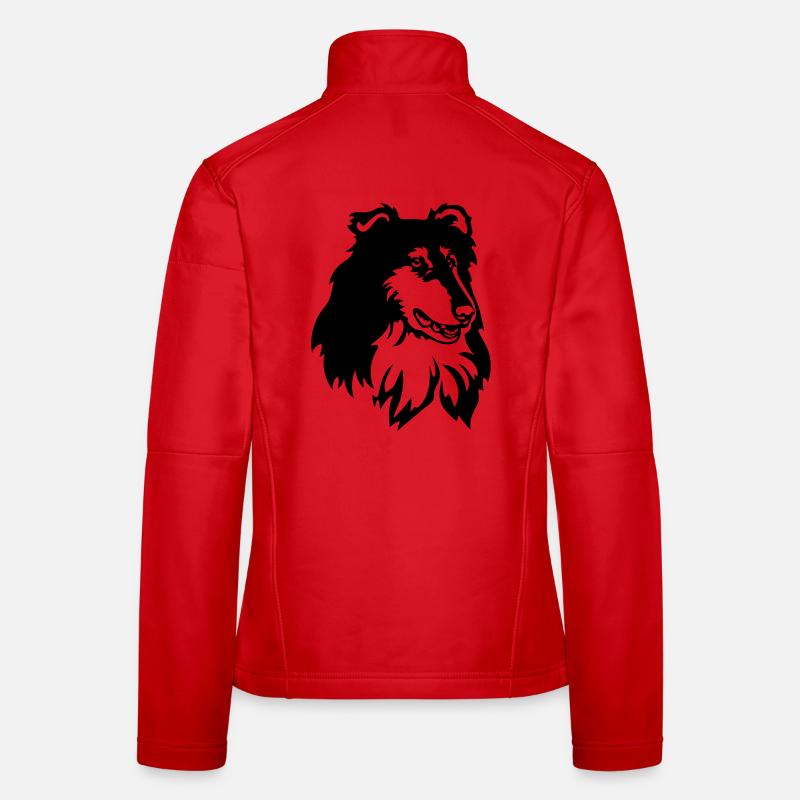 Collie Kopf Frauen Softshelljacke
