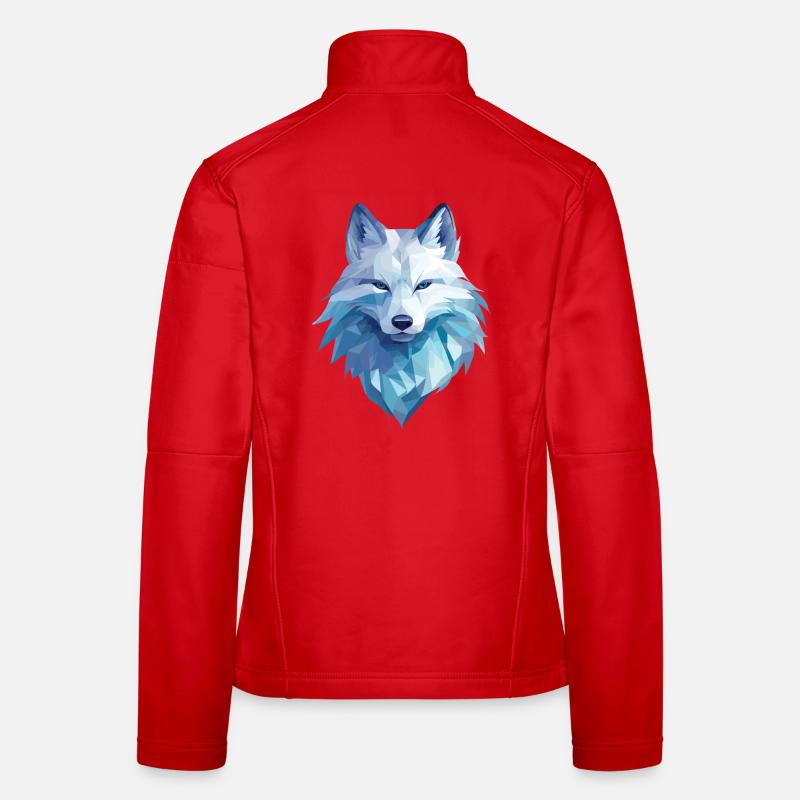 Arctic fox in polygon style Women's Softshell Jacket