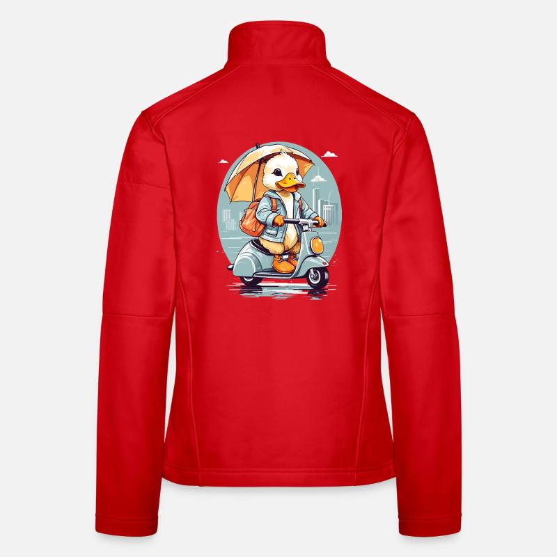 Ente mit Roller Frauen Softshelljacke