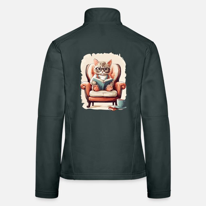 Chat intelligent mignon Veste en tissu softshell Femme