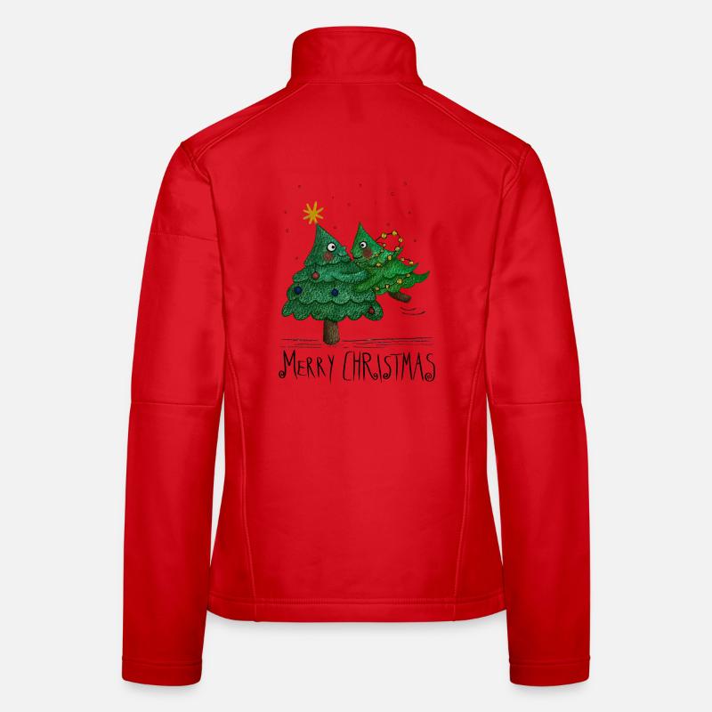 Arbre de Noël Amour Joyeux Noël Veste en tissu softshell Femme