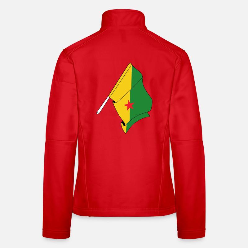 Drapeau de la Guyane française Veste en tissu softshell Femme