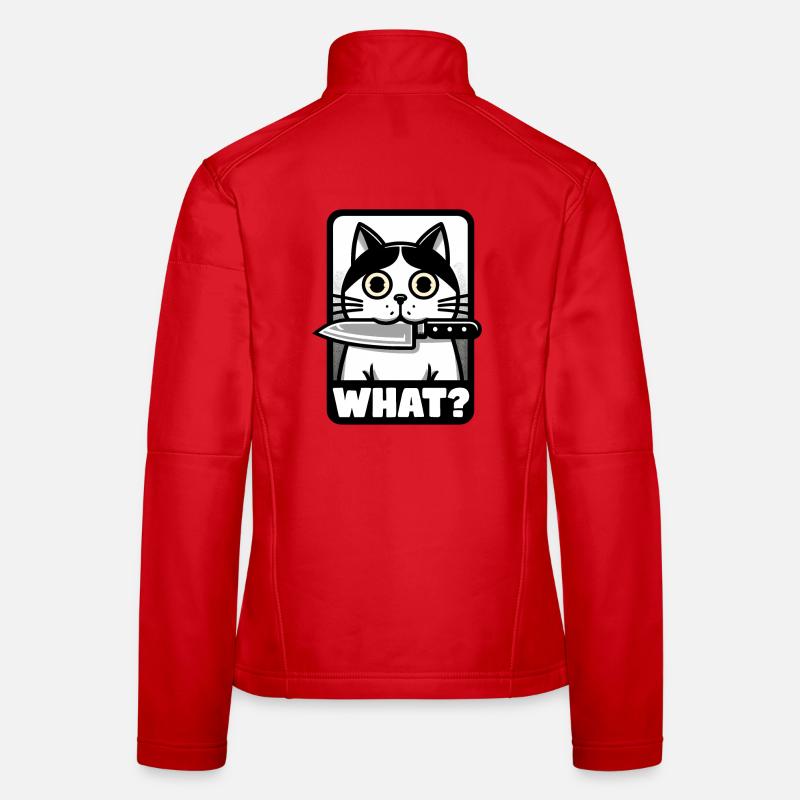 WAS? EINE KATZE MIT MESSER Frauen Softshelljacke