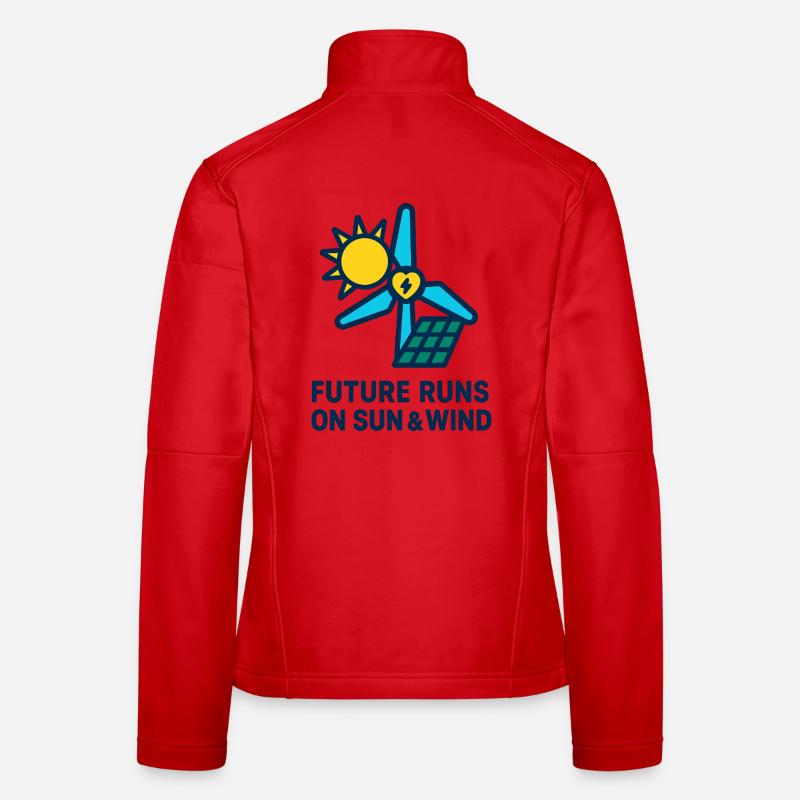 Future Runs on Sun & Wind - Frauen Softshelljacke - Rot