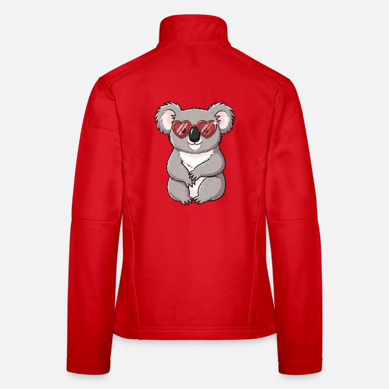 Cuddly koala with heart glasses - Women's Softshell Jacket - red