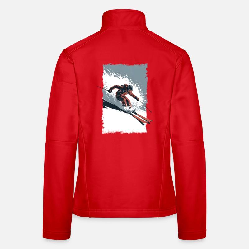 Ski Freeride Action Deep Snow Vector Style Veste en tissu softshell Femme