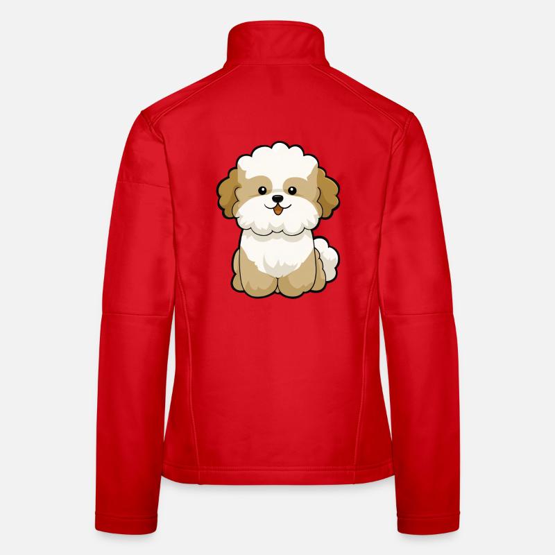 Chibi Pudel Pal Maskottchen Frauen Softshelljacke