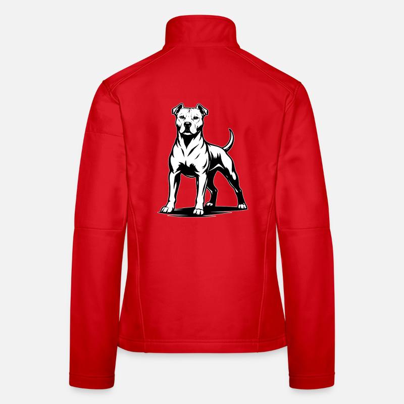 Pitbull dans une pose fière Veste en tissu softshell Femme