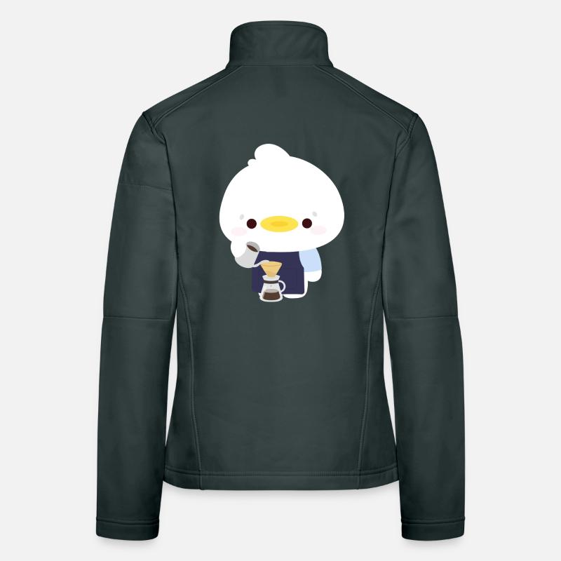 Kawaii Barista Duck Women's Softshell Jacket