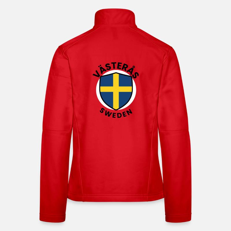 Swedish Flag Shield Emblem Women's Softshell Jacket