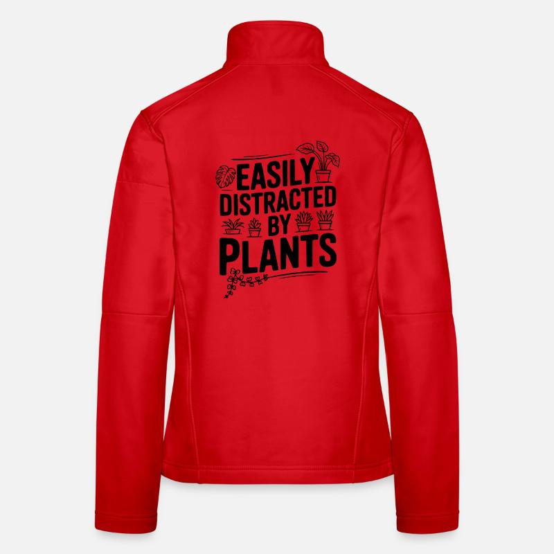 Easily Distracted by Plants Women's Softshell Jacket