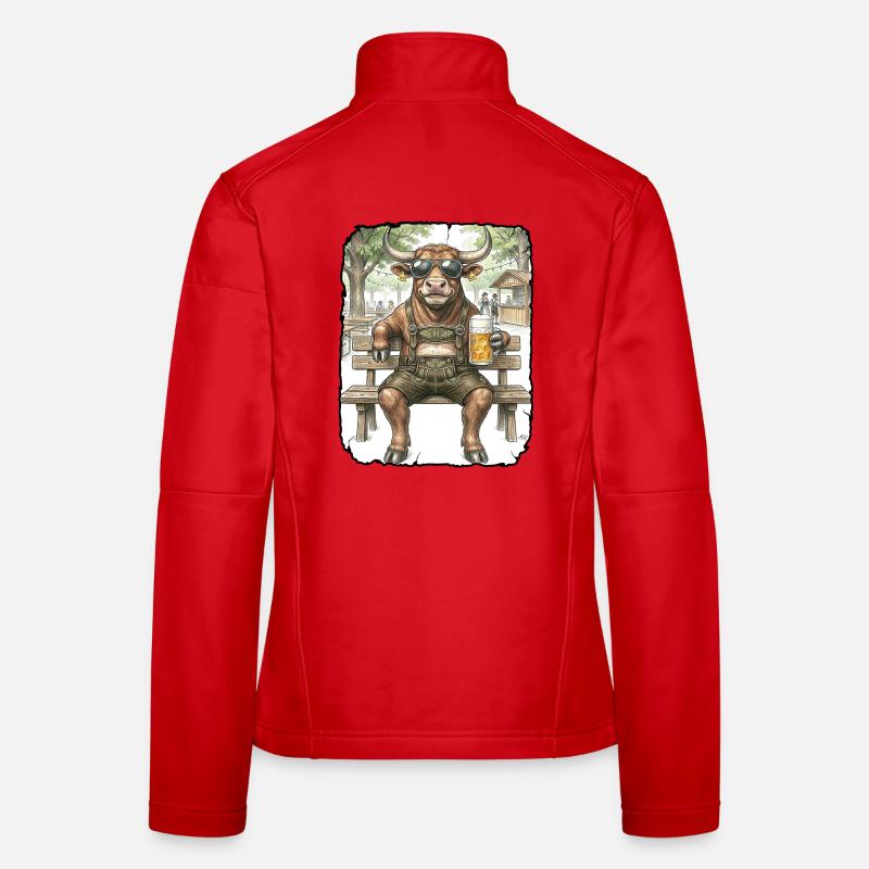 Stier Bulle Biergarten Frauen Softshelljacke