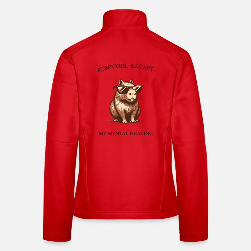 Capybara- Keep Cool, Be Capy - Minimalist Design Women's Softshell Jacket