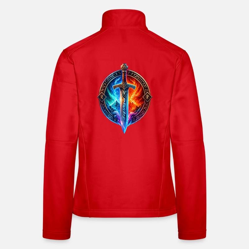 Épée du Dragon de Glace de Feu Veste en tissu softshell Femme