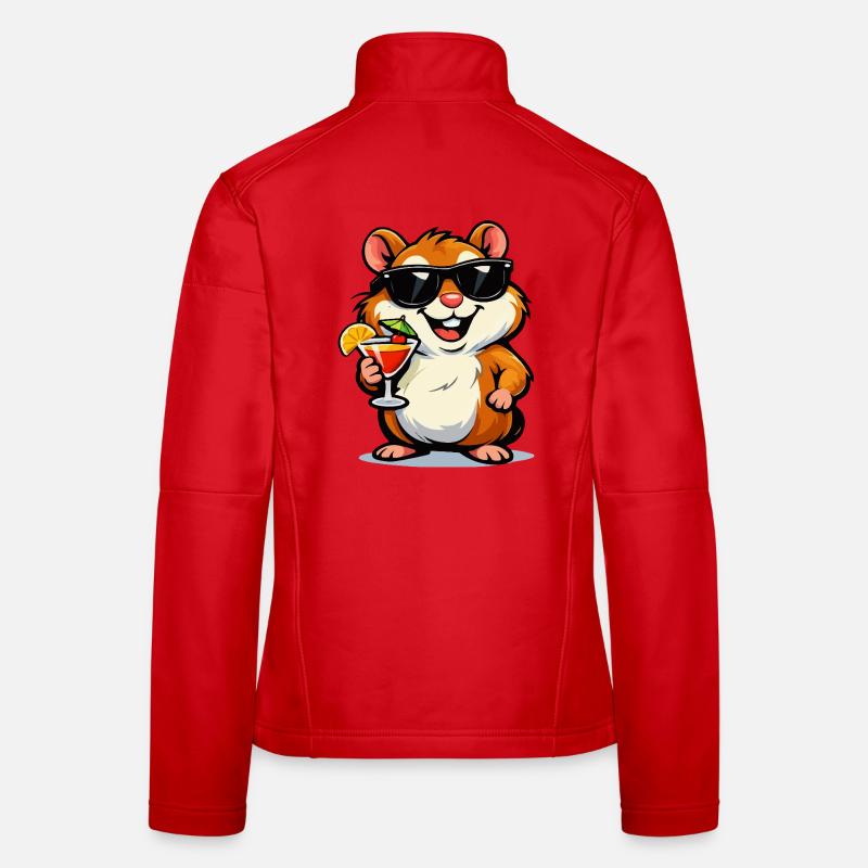 Sunglasses Hamster Cocktail Fun Women's Softshell Jacket