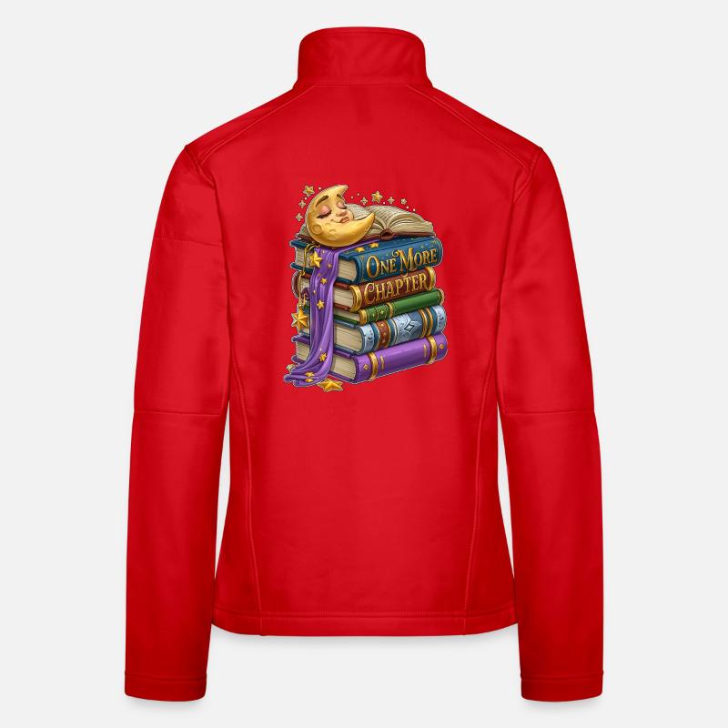 One More Chapter Sleeping Moon Book Lover - Women's Softshell Jacket - red