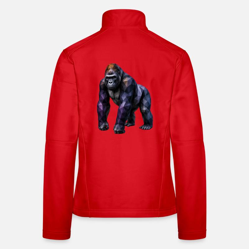 Gorilla Polygon – Colored Geometry - Women's Softshell Jacket - red
