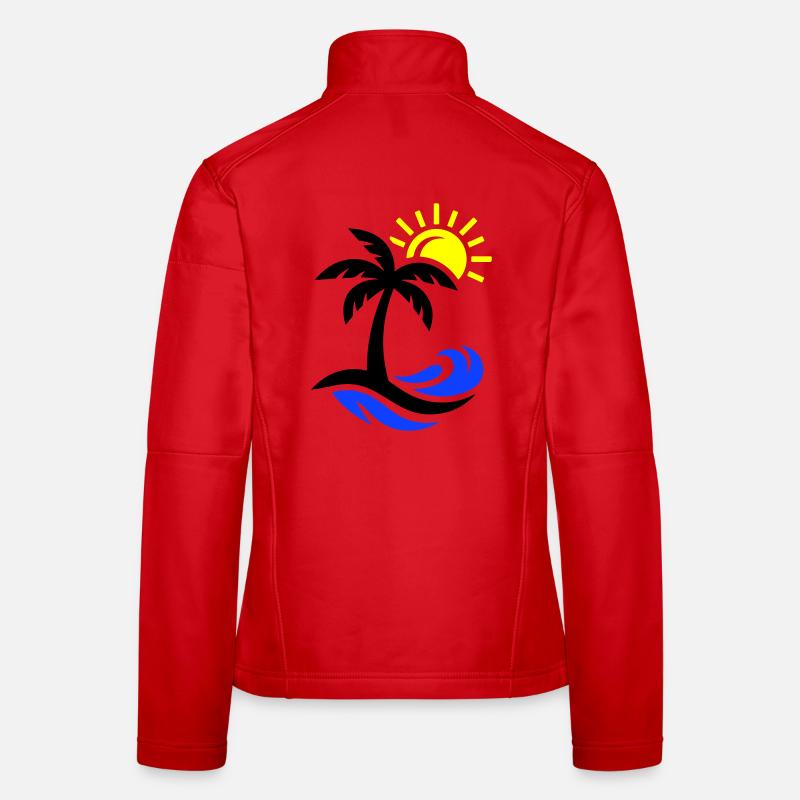 Océan Palm Tree Beach Veste en tissu softshell Femme