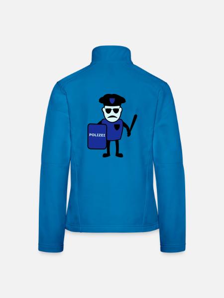 Polizist mit Schlagstock - Frauen Softshelljacke - Rot - Hinten