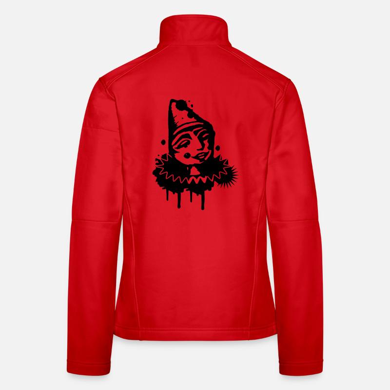 Porträt eines melancholischen Clowns als Graffiti Frauen Softshelljacke