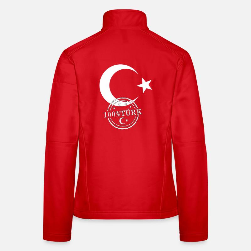 Turkish flag 100% Turk Women's Softshell Jacket