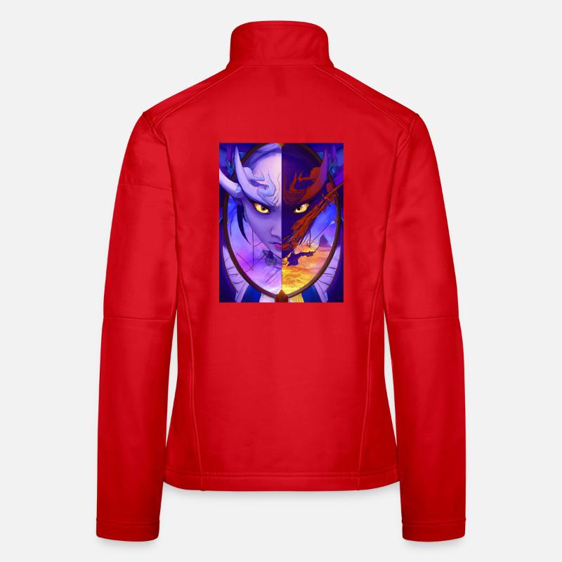 Samurai Dragon View in the Mirror Image Women's Softshell Jacket