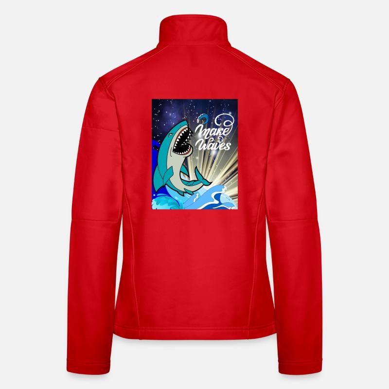 Hai Shark avec le dicton Make Waves Veste en tissu softshell Femme