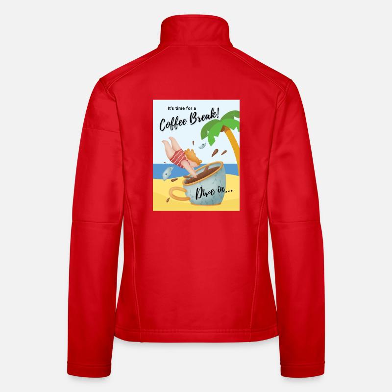 Kaffee Pause - ItsTime for a Coffee Break Dive in Frauen Softshelljacke