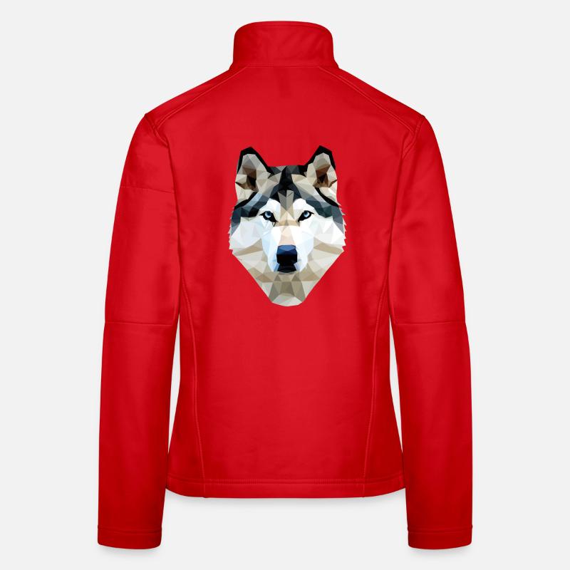 Husky Hund Polygon Frauen Softshelljacke