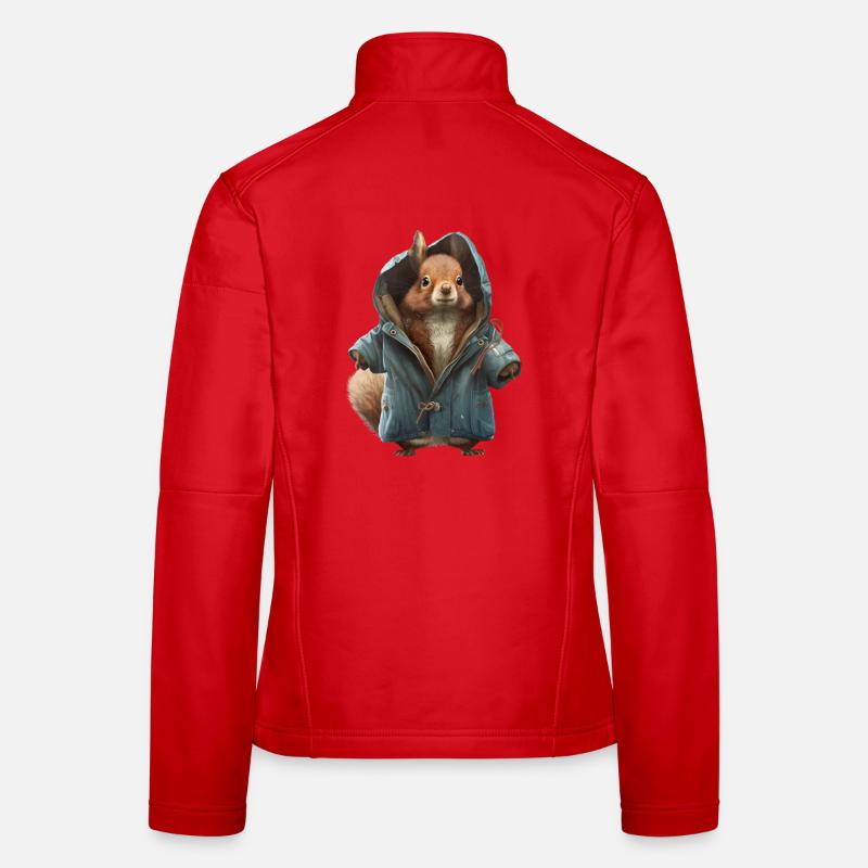 Design mit einem Eichhörnchen was eine Jacke trägt Frauen Softshelljacke