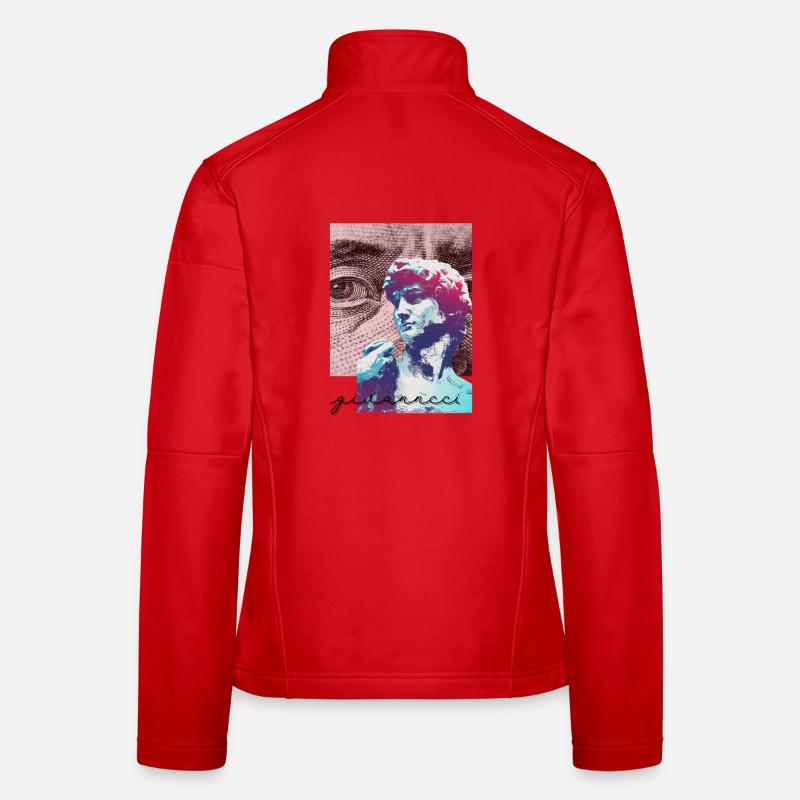 David Pop Art Farbspiel - Frauen Softshelljacke - Rot