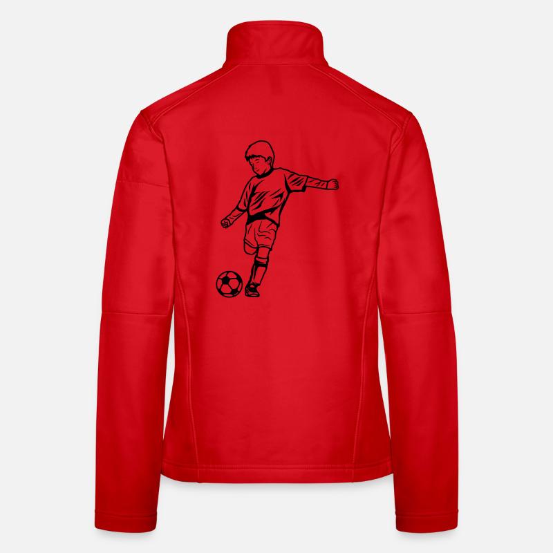 Soccer boy sketch Women's Softshell Jacket