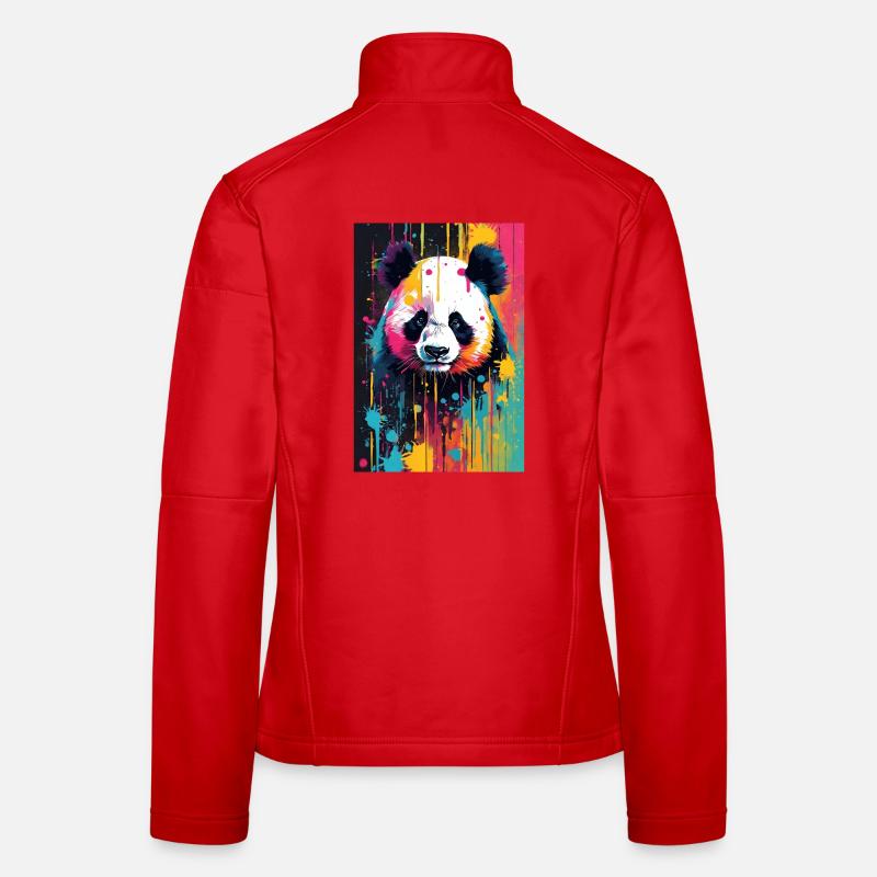 Panda Color Explosion - Women's Softshell Jacket - red
